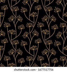 Vector de patrón sin inoxidable con hierbas. Ornamento floral. Ilustración del vector