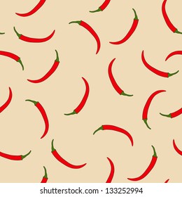 Seamless Pattern Vector Hot Pepper Chili