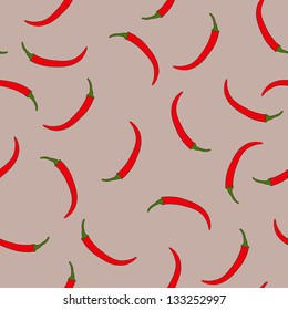 Seamless Pattern Vector Hot Pepper Chili