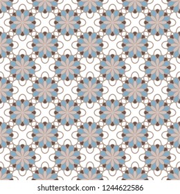 Seamless pattern vector illustration. Abstract flower lattice. Floral trellis print. Abstract color vector illustration.