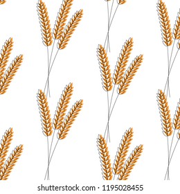 Seamless pattern. Vector illustration. Agriculture wheat Background vector icon Illustration design