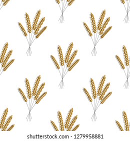 Seamless pattern. Vector illustration. Agriculture wheat Background vector icon Illustration design. Barley.