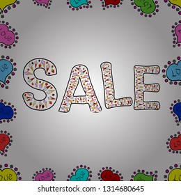 Seamless pattern. Vector illustration. Banner clearance sale. Illustration in black, blue and white colors.