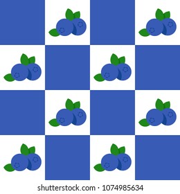 seamless pattern. vector illustration of blueberries. Simple pattern in flat style. 