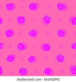 Seamless pattern. Vector illustration. Bouquets of magenta roses.