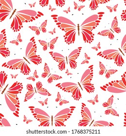 Seamless pattern of vector illustration of butterflies