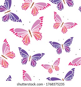 Seamless pattern of vector illustration of butterflies