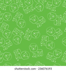 seamless pattern vector illustration cartoon lion