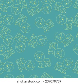 seamless pattern vector illustration cartoon lion