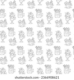 seamless pattern vector illustration clipart coffee cocktail drink