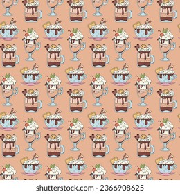 seamless pattern vector illustration clipart coffee cocktail drink