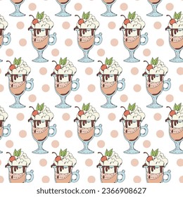 seamless pattern vector illustration clipart coffee cocktail drink