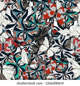 Seamless pattern. Vector illustration. Colorful butterflies. Perfect for web page backgrounds, wallpapers, textile, surface textures.
