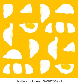 Ilustração de vetor de padrão sem costura com peças durianas bonitas e frutas inteiras, o rei das frutas, com espinhos em um estilo divertido e colorido. Adequado para tecidos, embalagens e trabalhos relacionados com o verão.

