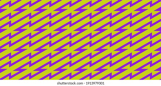 Seamless pattern vector illustration. Diagonal light purple twisted lines. Dark yellow background. Skewed cross textures, motives. For textile and decoration. Repeat design. Geometric colorful images.