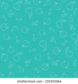 seamless pattern vector illustration with different fruits