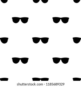 Seamless Pattern. Vector Illustration of Fashion Glasses. Decorative Background of Sunglasses with text - Make up. Design for Fabric or Wallpaper. Fashion Print for Textile. Stylized Graphic