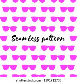 Seamless Pattern. Vector Illustration of Fashion Glasses. Design for Fabric or Wallpaper. Fashion Print for Textile. Stylized Graphic