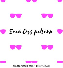 Seamless Pattern. Vector Illustration of Fashion Glasses. Design for Fabric or Wallpaper. Fashion Print for Textile. Stylized Graphic