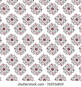 Seamless pattern vector illustration. Floral decorative ornament on white background.