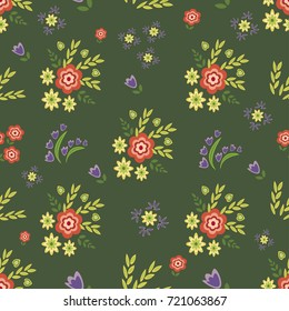 Seamless pattern. Vector illustration. Flowers.