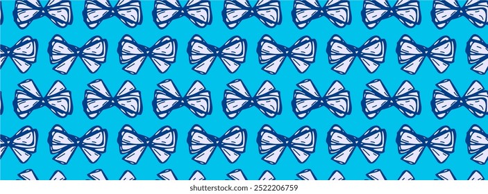 seamless pattern vector illustration with gifts, hearts, pink bows and ribbons and colorful confetti. Wrapping paper design into gift boxes. Textile and print design ribbon