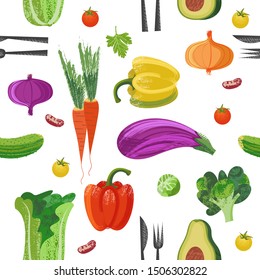 Seamless pattern. Vector illustration with hand drawn unique textures.