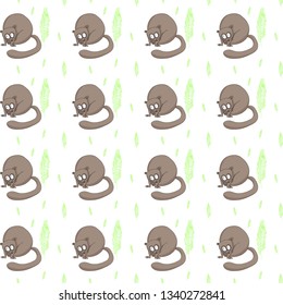 Seamless pattern, vector illustration, image of a cartoon funny wild animal, lory