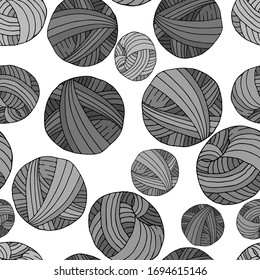 nahtloses Muster, Vektorillustration-Illustration in einfarbigen Farben, Strickgarne, Nadelarbeit, Bekleidung für Tapeten und Stoffe, Wickelpapier