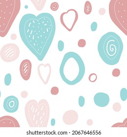 Seamless pattern. Vector illustration. pastel colors. Valentine's Day