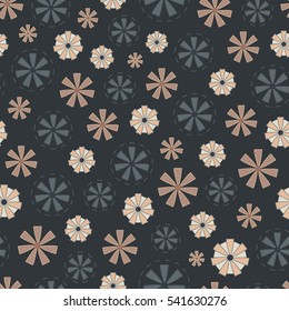 Seamless pattern. Vector illustration with set of flower blossoms