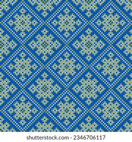 Seamless pattern vector illustration of Ukrainian ornament in ethnic style, identity, vyshyvanka, embroidery for print clothes, websites, banners. Background. Frame for text