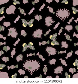 Seamless pattern. Vector illustration. Ultrafashionable fabric pattern. Abstract motif background.