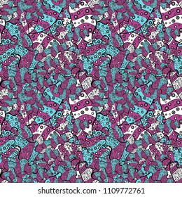Seamless pattern. Vector illustration. Ultrafashionable fabric pattern. Abstract motif background.