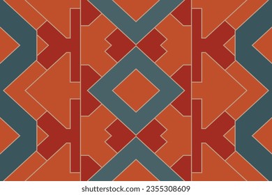 Seamless Pattern Vector Illustration.This captivating design combines intricate geometric shapes and soothing color palettes to create a mesmerizing visual feast that's perfect for gift wrapping paper