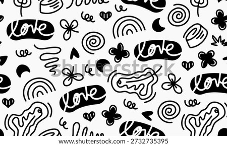 Seamless pattern of vector images of dog food containers and more. Paper packaging design, pet food accessory packaging.