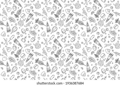 seamless pattern vector of  Japanese sweet street food snack 