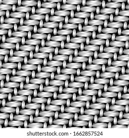 seamless pattern vector of knit fabric in black and white. can be tiled