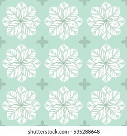 Seamless pattern vector leaf damask background for design