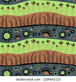 Seamless pattern vector with leaves. Floral ornament. Vector illustration