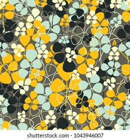 Seamless pattern vector leaves foliage