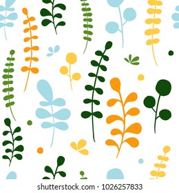 Seamless pattern of vector leaves. Spring collection. For design, print or cards
