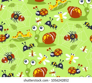 seamless pattern vector with little animals cartoon