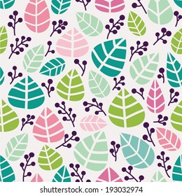 Seamless pattern in vector made of leaves. Seamless pattern can be used for pattern fills, wallpapers, web page backgrounds. 