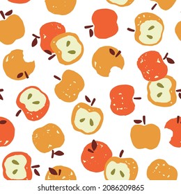 Seamless pattern vector material using cute apples,