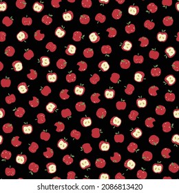 Seamless pattern vector material using cute apples,