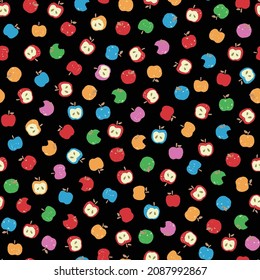 Seamless pattern vector material using cute apples,