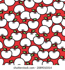 Seamless pattern vector material using cute apples,