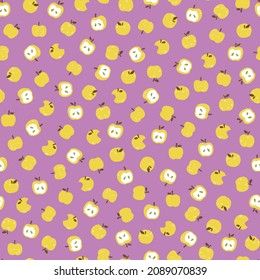 Seamless pattern vector material using cute apples,