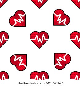 Seamless pattern with vector Medical Icons in flat style. For your design.